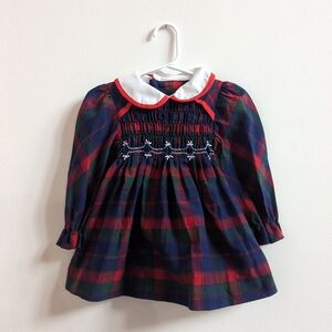 Vintage Red and Blue Plaid Kids Dress
